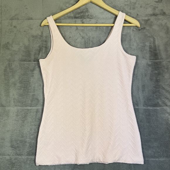 WHBM Tank Top Small Pink Ruched V-neck Lined Texture Career Office Layer - Picture 3 of 8